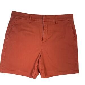 Anne Klein Womens 12 Salmon Stretch Chino Shorts Mid Rise Casual Summer